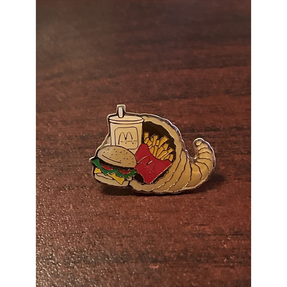 McDonald's Thanksgiving Holiday Cornucopia Employee Lapel Hat Pin